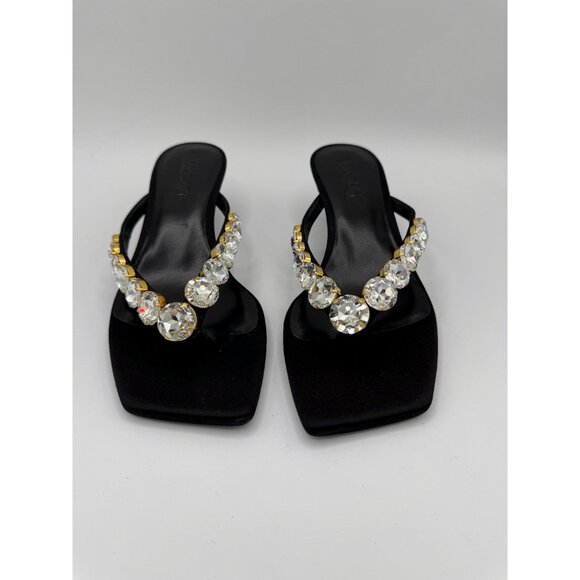 Versace 55mm crystal-embellished thong mules sandals - Picture 6 of 15